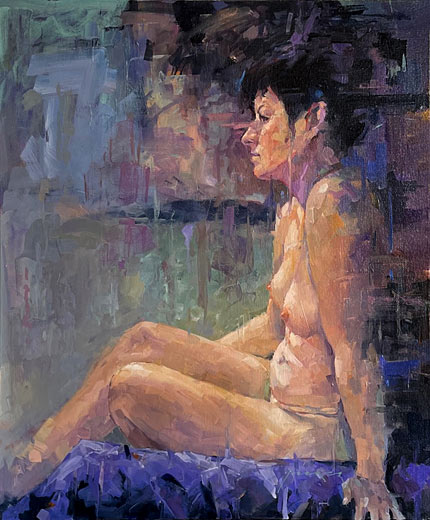 Paul Hooker artist, nude 8, oil on canvas